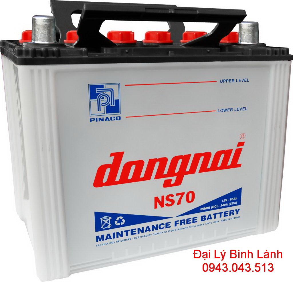 Ắc Quy nước Đồng Nai - Pinaco NS70 (12v 65Ah):