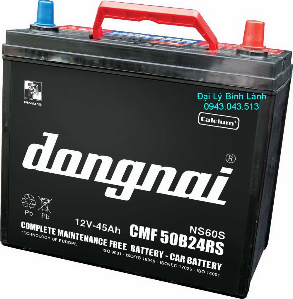 Ắc quy Khô (Kín Khí) cọc to- xuôi - phải CMF 50B24RS Đồng Nai (12v45Ah)